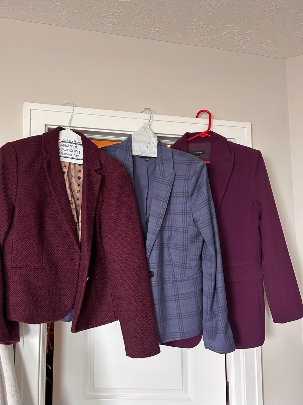 Ann Taylor Plum and Mauve Blazer Trio
